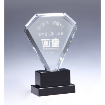 Clear Sapphire Award for Corporate Gift Crystal Diamond Shape Trophy